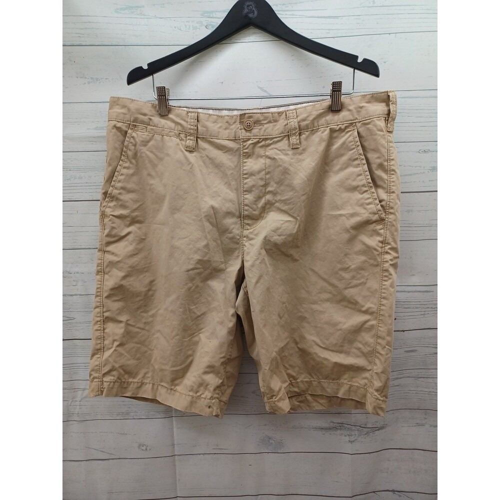 Sonoma Life + Style Shorts Mens Sz 38 Beige 10 In Inseam Chino Flat Front